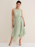 Phase Eight Vanya Pleated Sunray Midi Dress, Green
