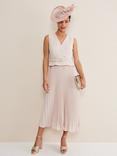 Phase Eight Hetty Pleated Midi Dress, Antique Rose