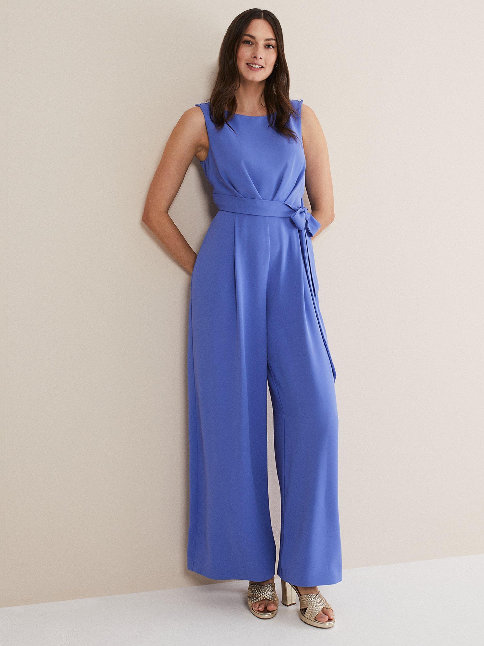 Phase Eight Elaina Twist Back Jumpsuit, Foxglove Blue