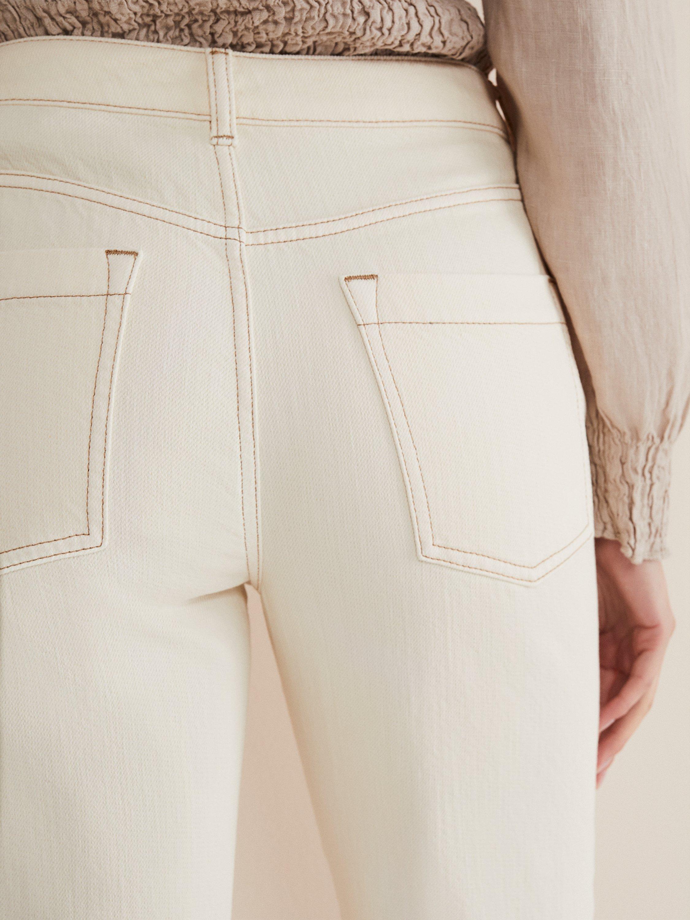 Product image 7 of 7, which shows Phase Eight Fraya Wide Leg Jeans, Ecru, 16