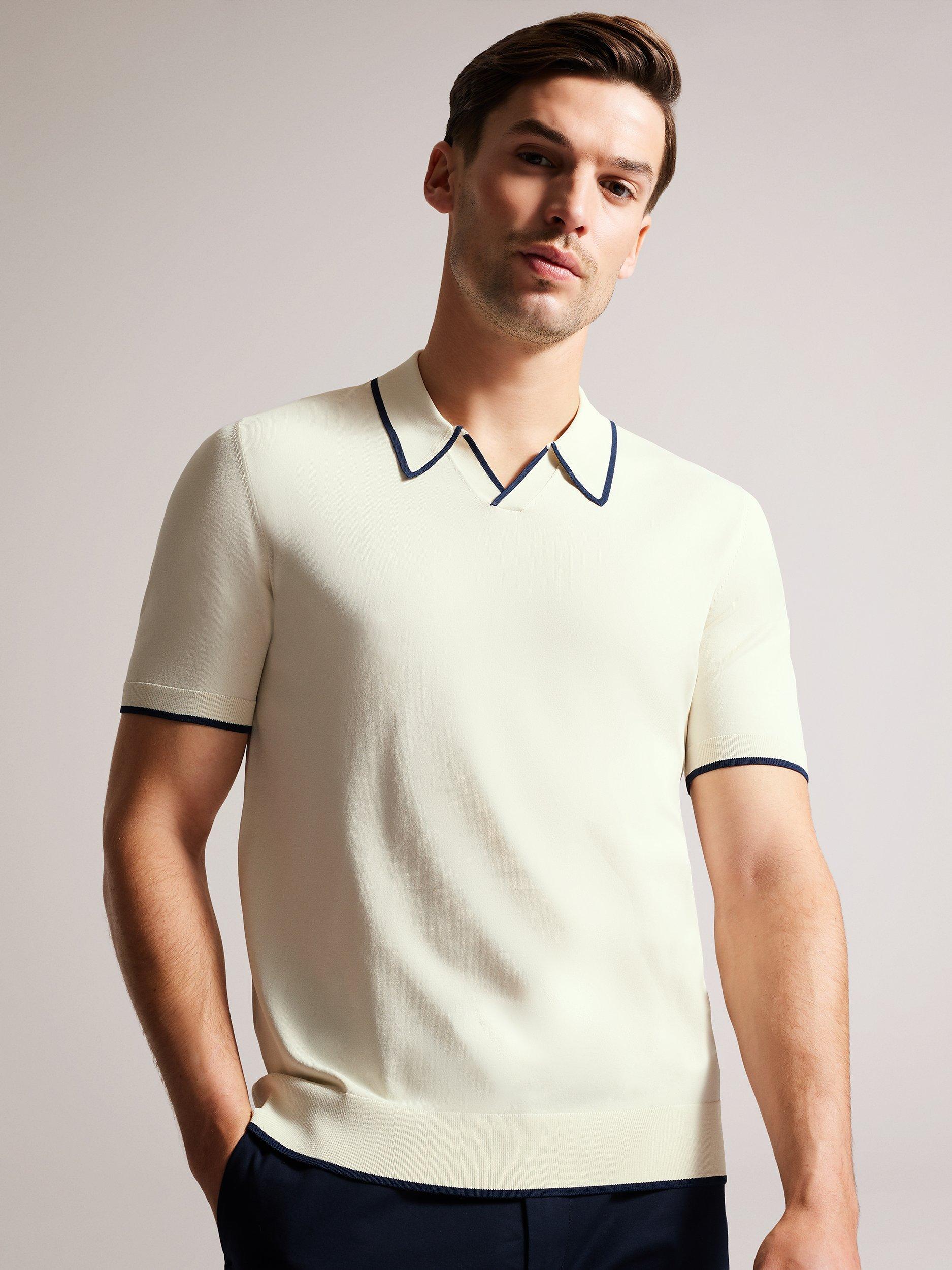 Ted Baker Stortfo Knit Polo Top, Stone