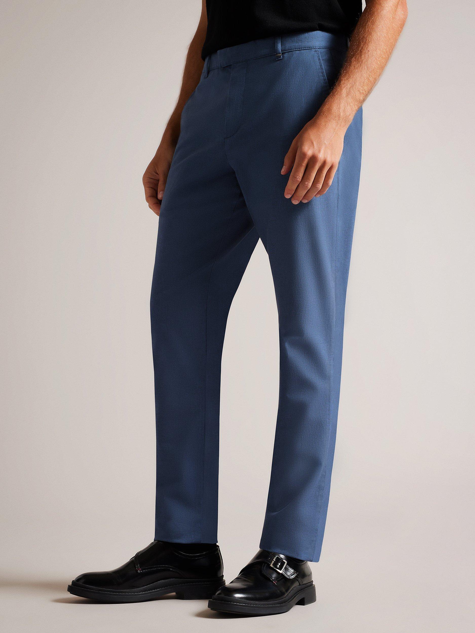 Ted Baker Portmay Slim Fit Dogtooth Trousers, Navy