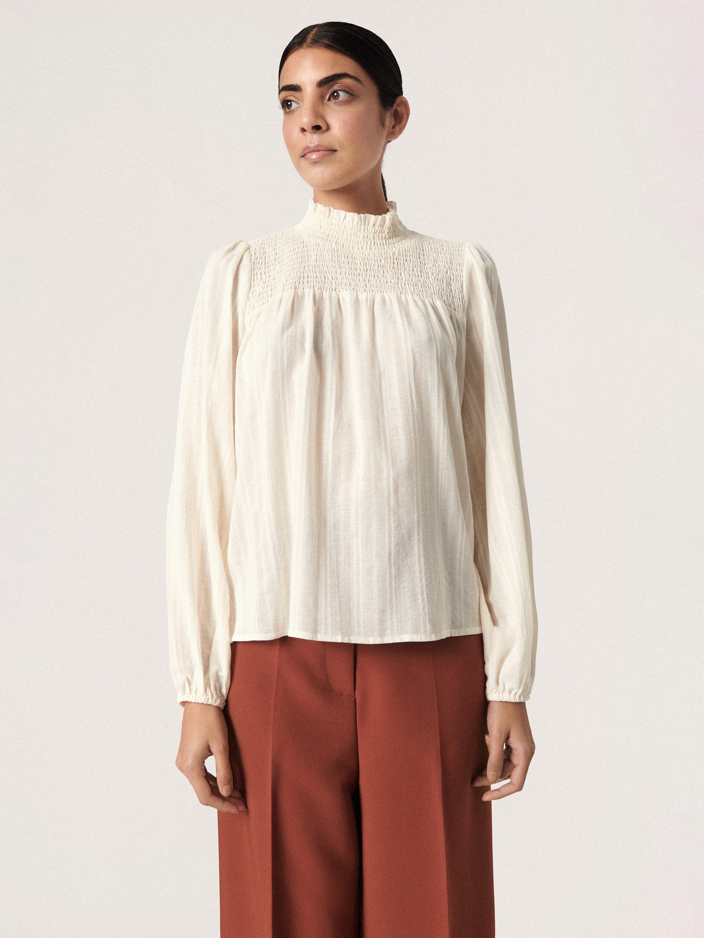Soaked In Luxury Amanza Smock Blouse, White