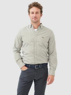 Rodd & Gunn Gunn Oxford Gingham Check Slim Fit Long Sleeve Shirt, Brown/White