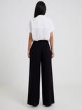 French Connection Wisper Full Length Palazzo Trousers, Black