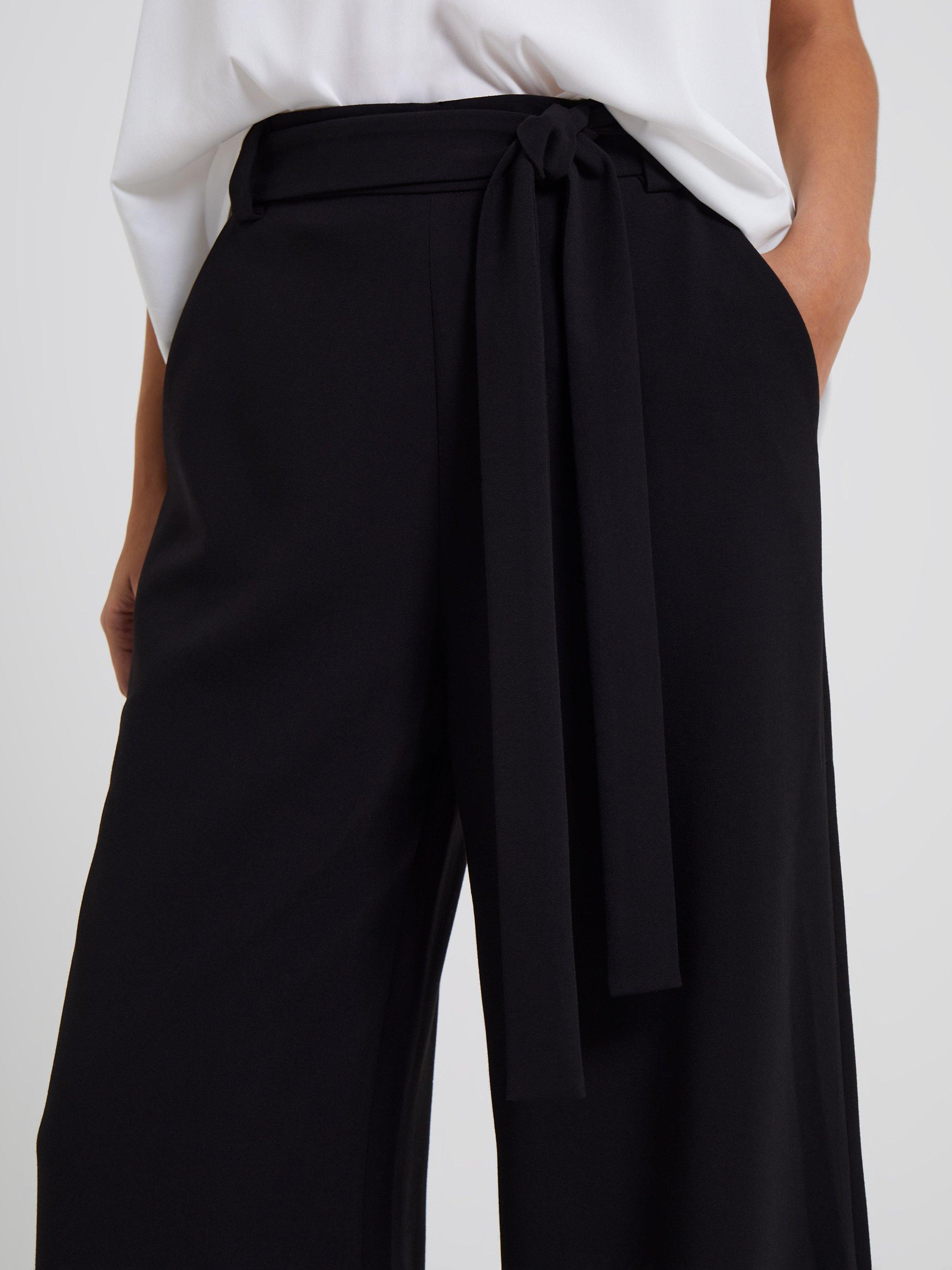Product image 3 of 4, which shows French Connection Wisper Full Length Palazzo Trousers, Black, 6