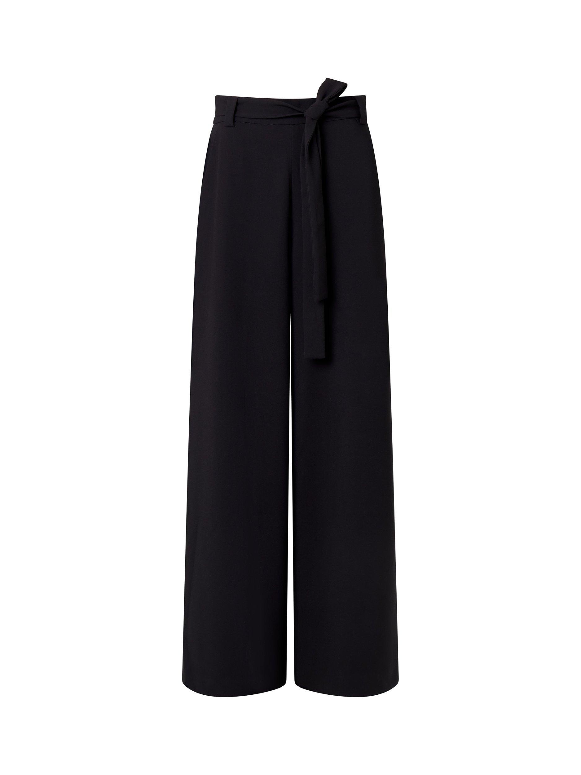 Product image 4 of 4, which shows French Connection Wisper Full Length Palazzo Trousers, Black, 6