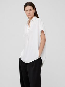 French Connection Crepe Short Sleeve V-Neck Blouse - view 2, Winter White