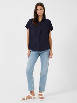 French Connection Crepe Light Popover - view 2, Utility Blue