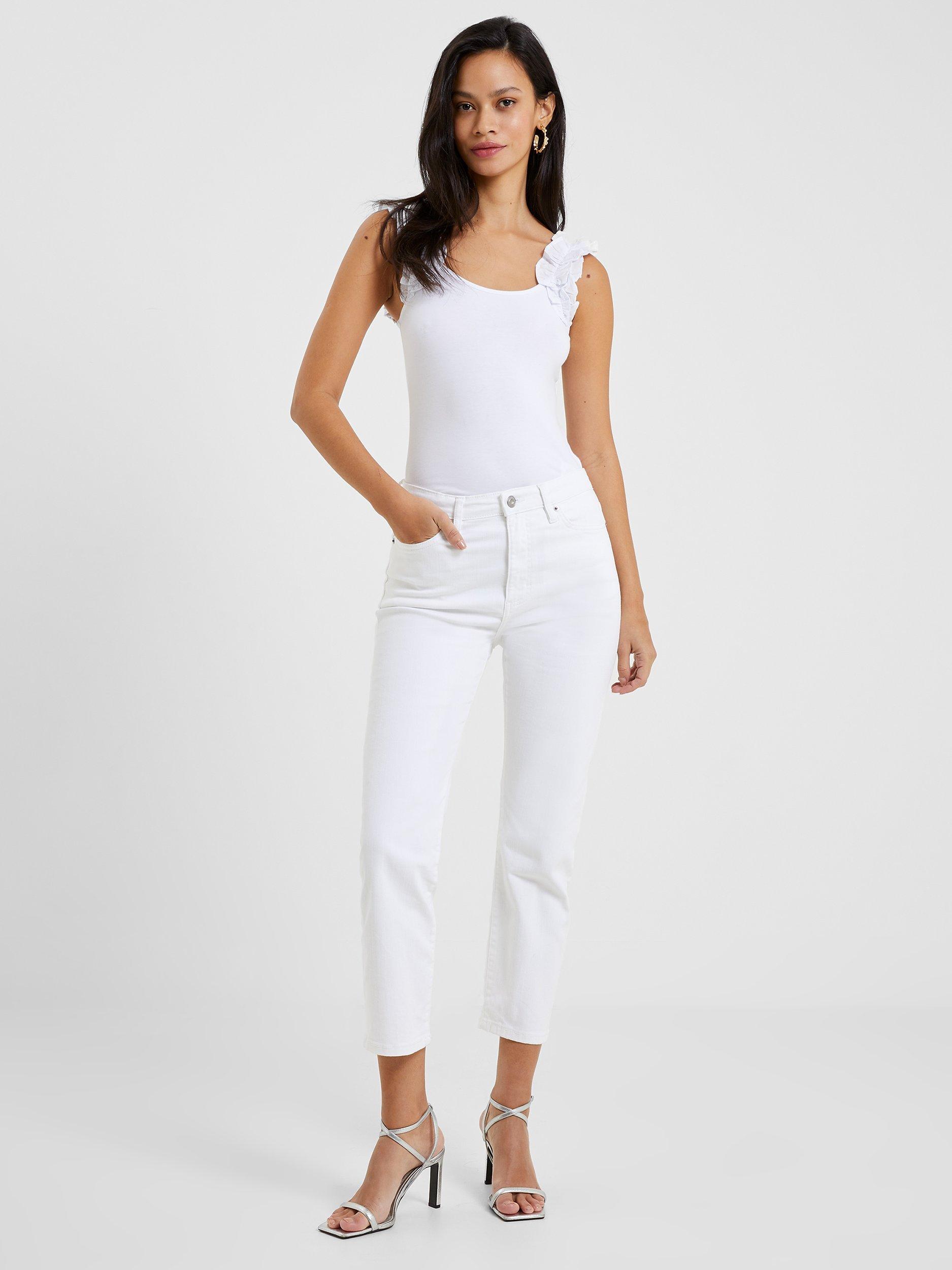 French Connection Conscious Stretch Cropped Jeans, White