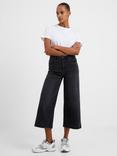 French Connection Stretch Wide Culotte Trousers, Black