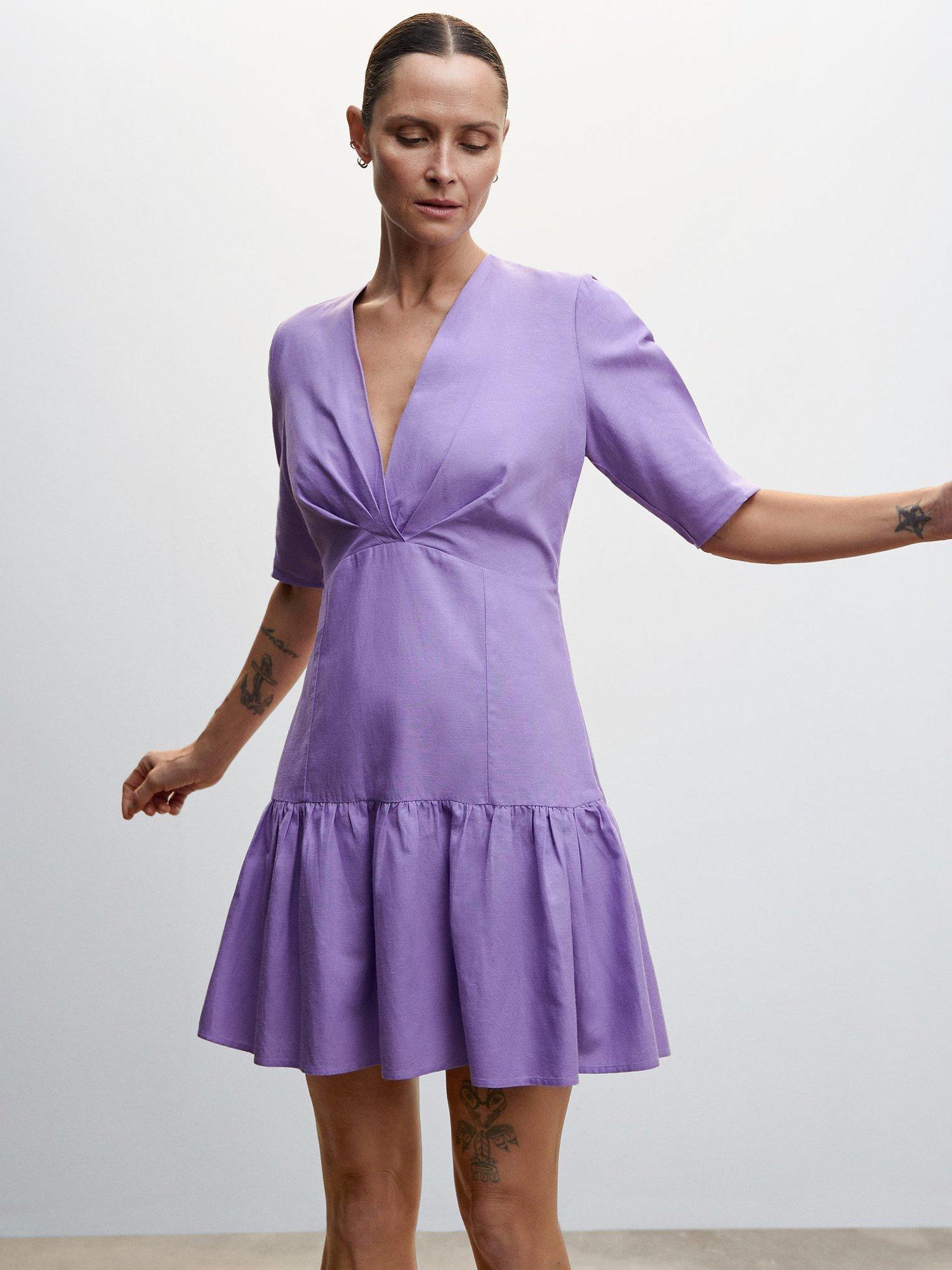 Mango Nati-H Mini Dress, Purple