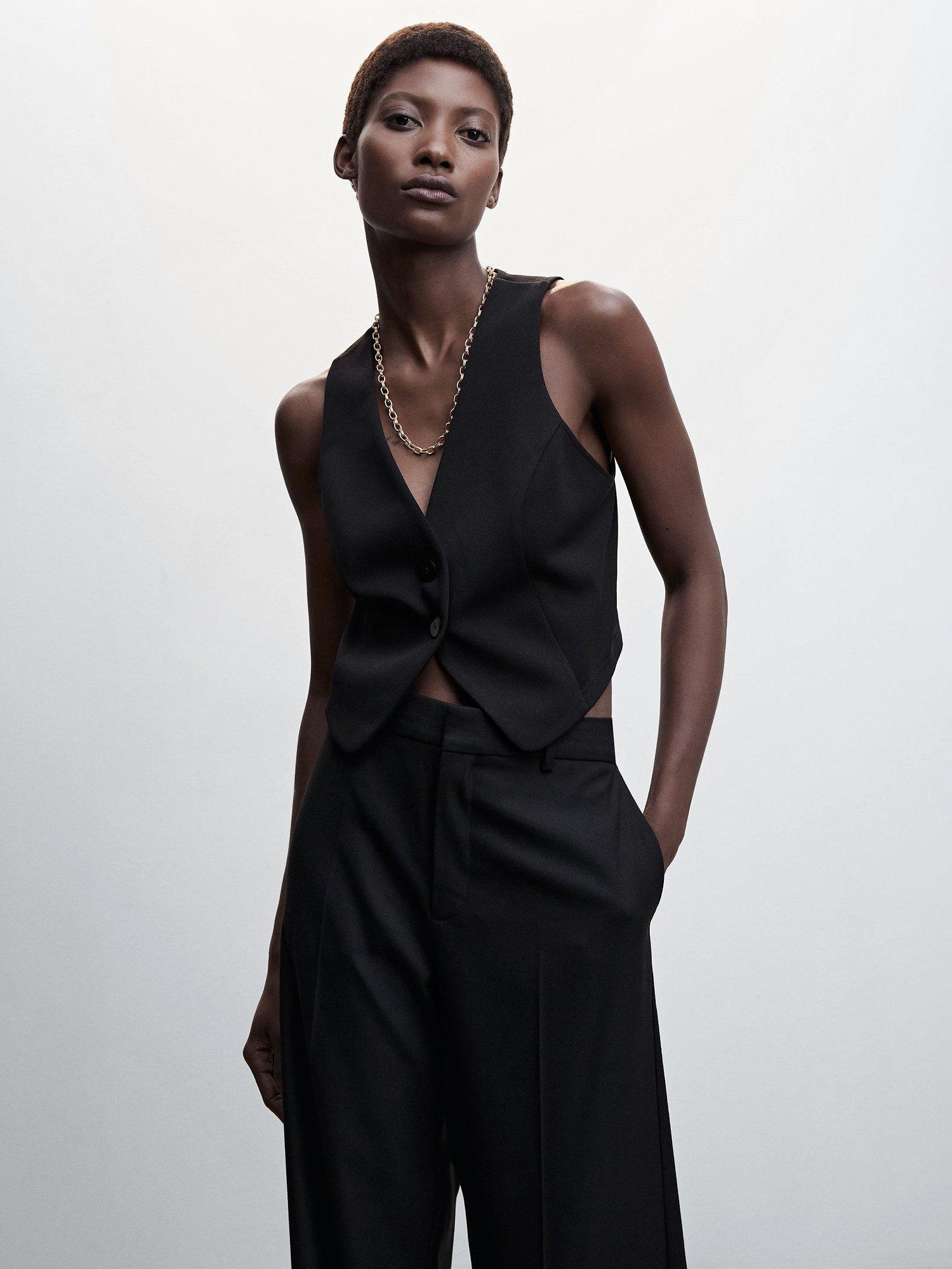 Mango Harry Waistcoat, Black