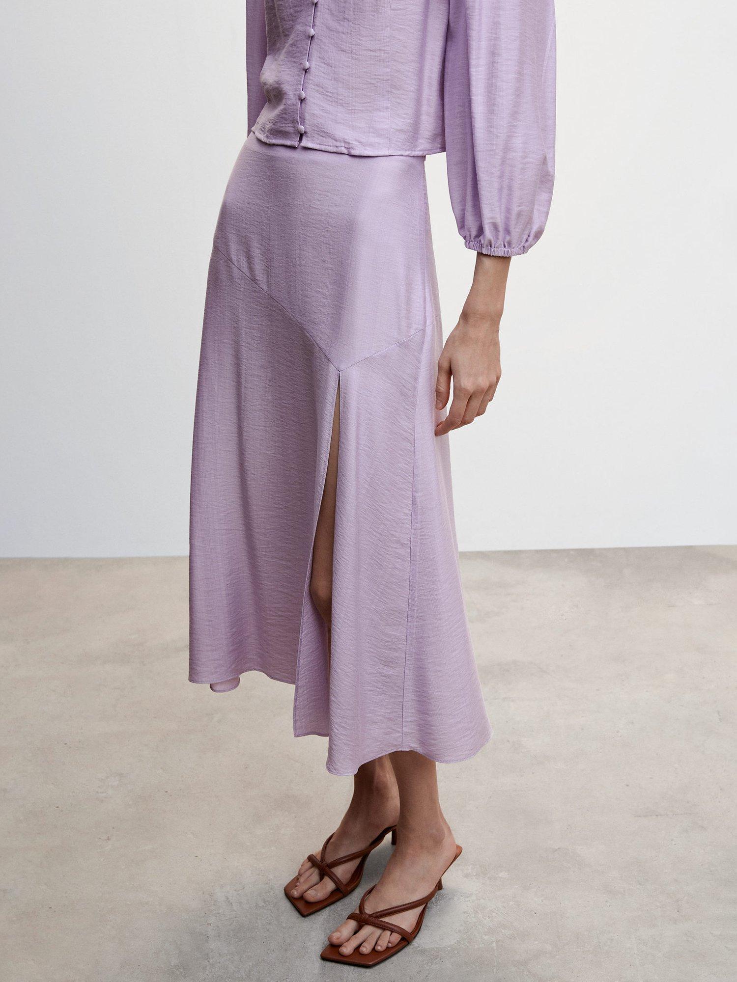 Mango Mufflin-H Midi Skirt, Purple