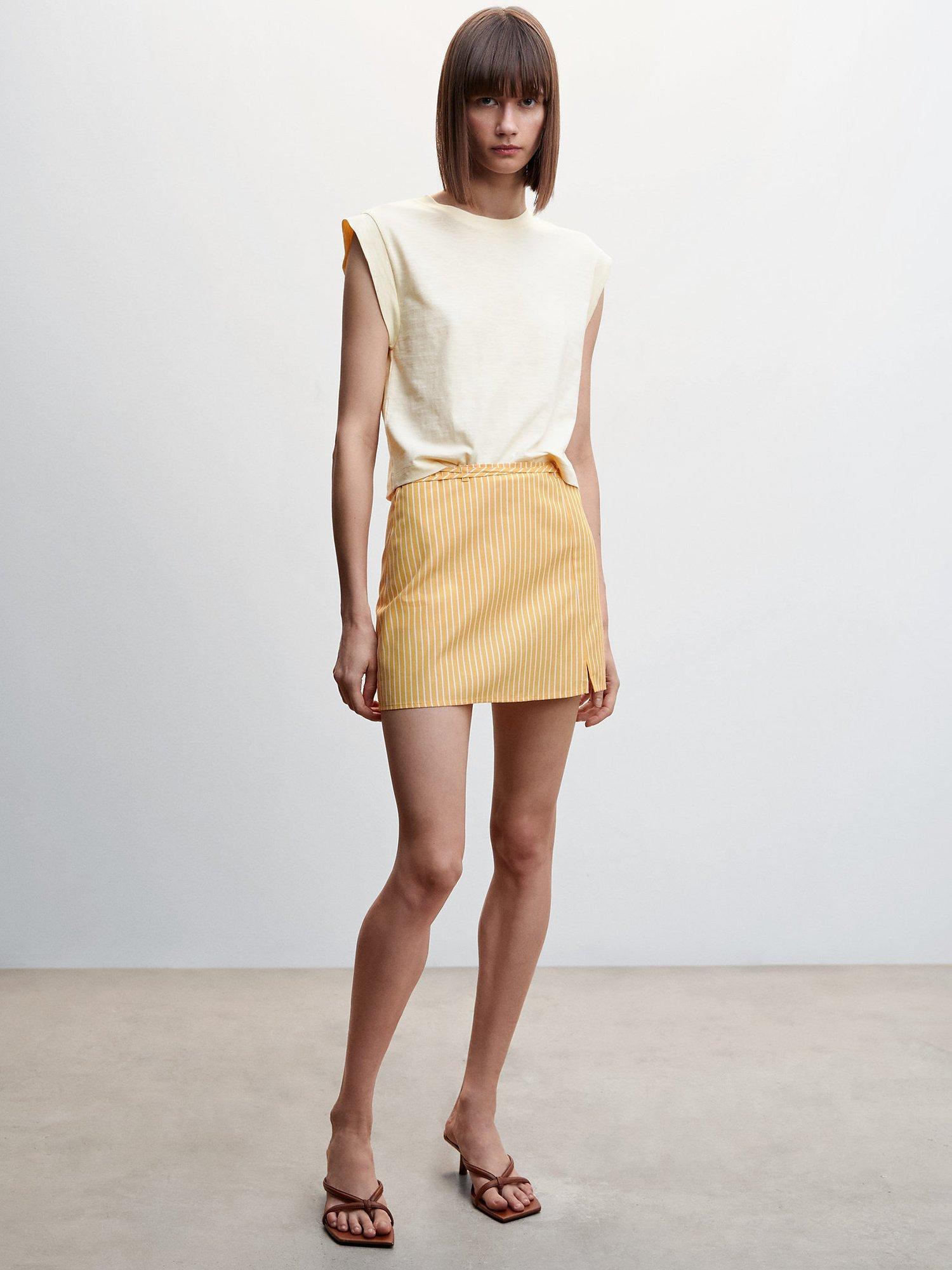 Mango Aroa-H Relaxed T-Shirt, Light Beige