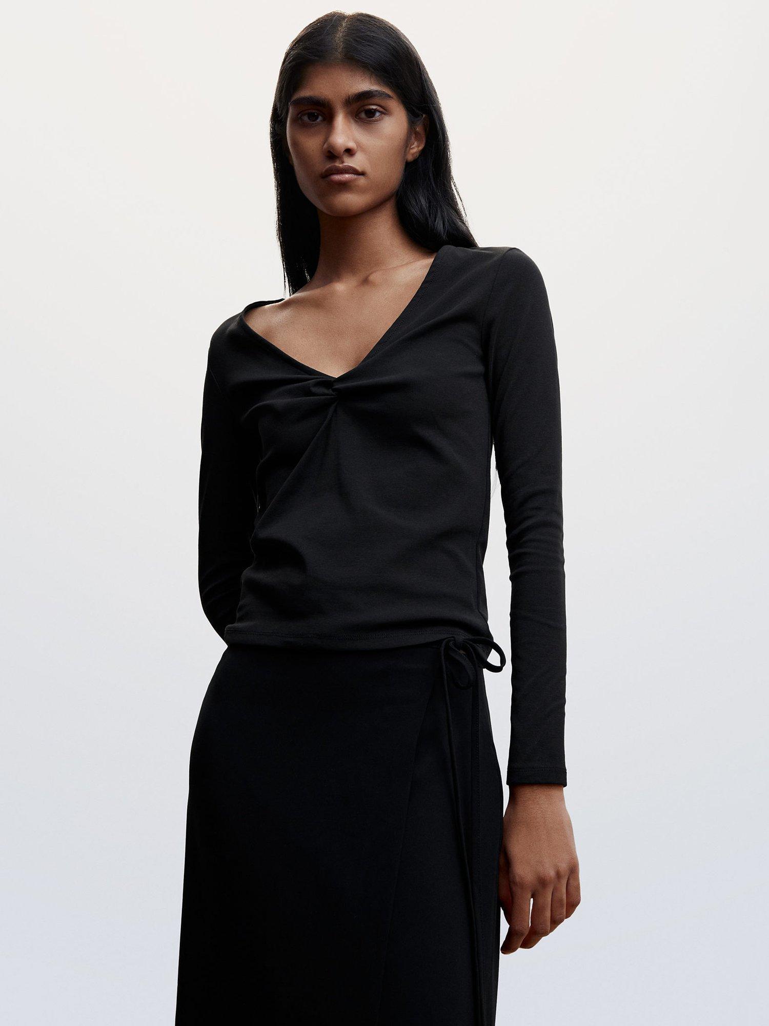 Mango Moni Knot Detail V-Neck Top
