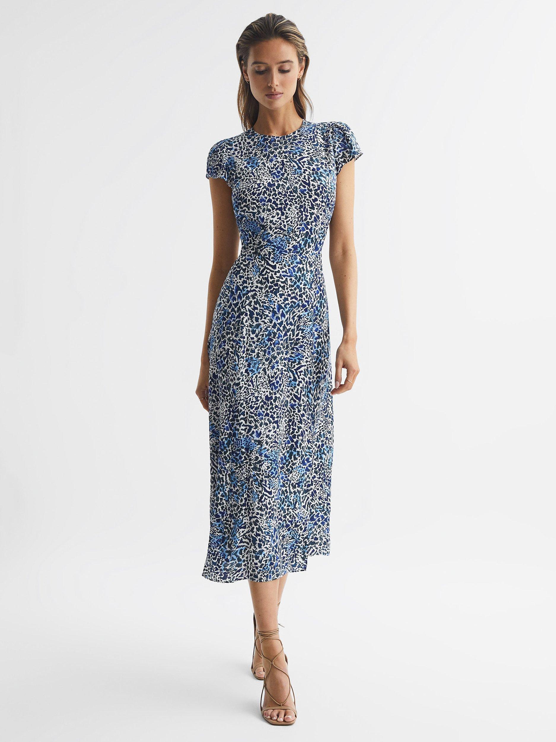 Reiss Petite Livia Slip Midi Dress, Blue