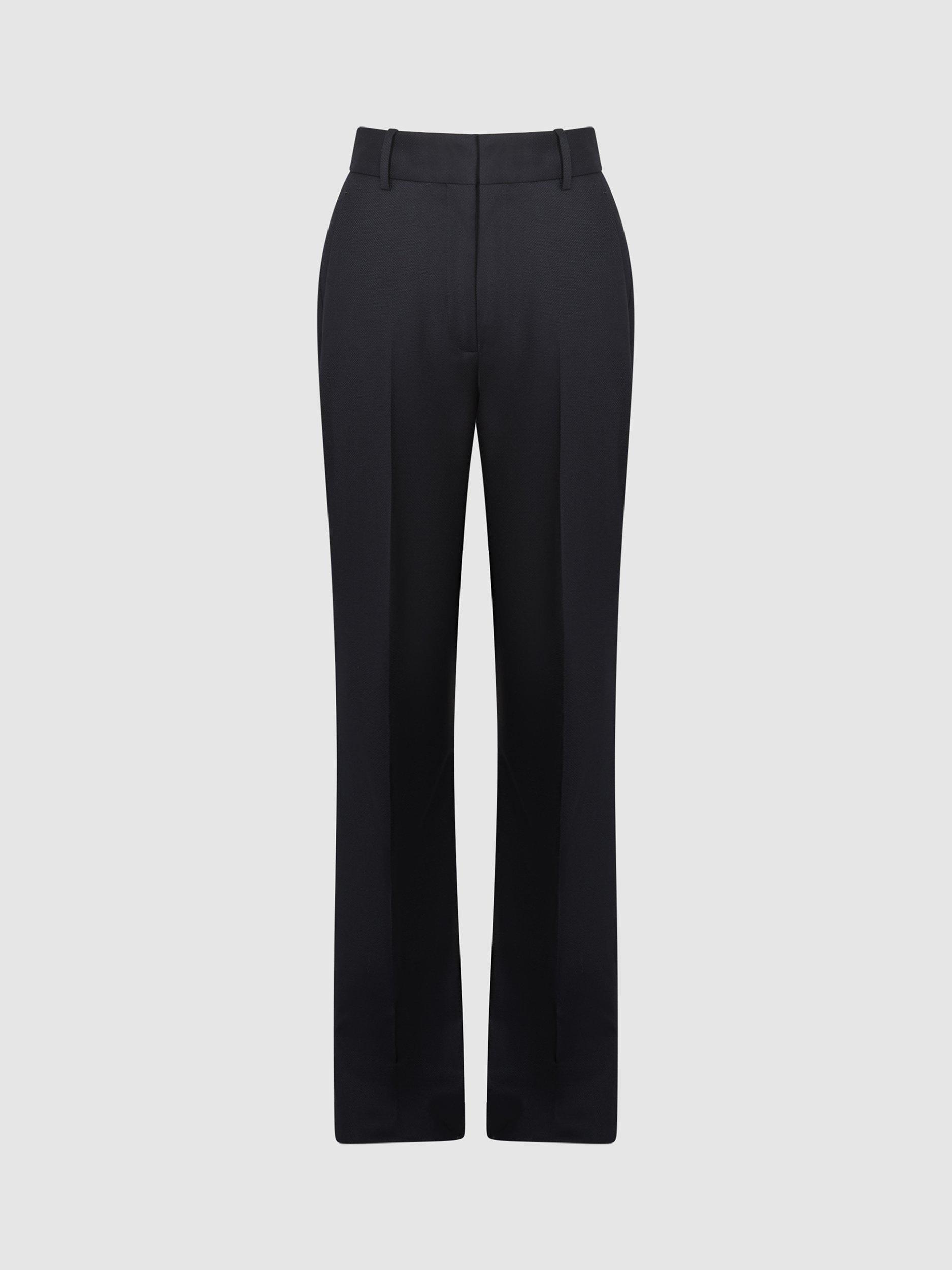 Product image 4 of 5, which shows Reiss Haisley Tailored Flare Trousers, Navy, 8