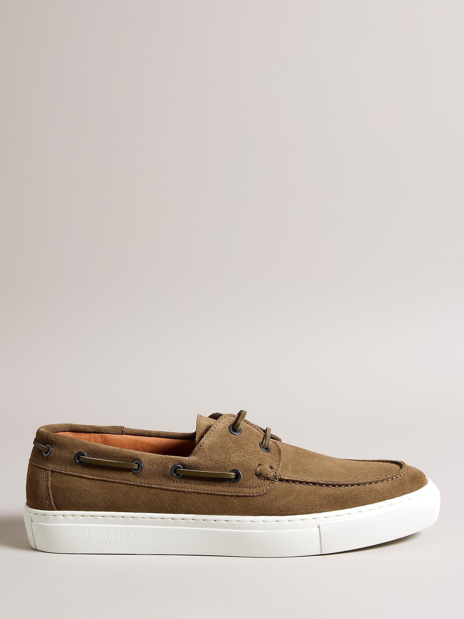 Ted Baker Euens Suede Boat Shoes, Dark Green