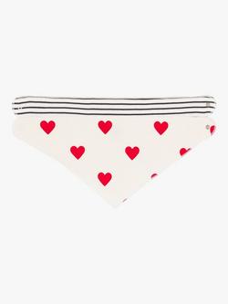 Petit Bateau Baby Heart Pattern Bandana Bib, Pack of 2, Multi - view 2, Multi