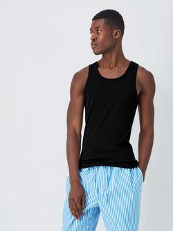 John Lewis Organic Cotton Vest, Pack of 2 - view 2, Black