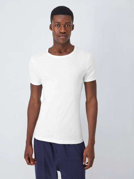 John Lewis Organic Cotton Short Sleeve Vest, Pack of 2, White, Wht