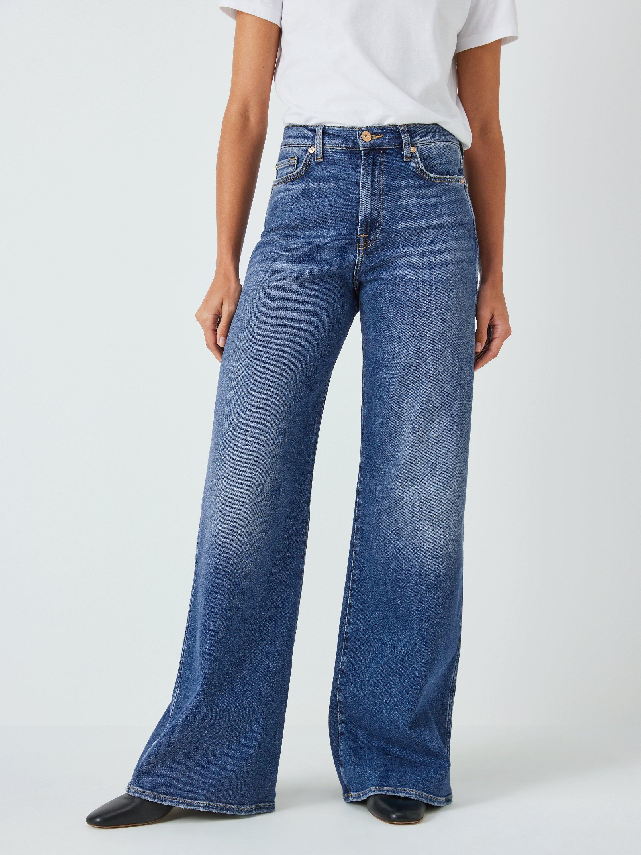 7 For All Mankind Lotta Luxe Vintage Flared Jeans, Dark Blue