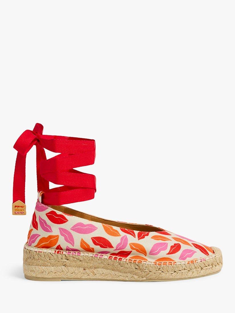 Castañer Gea Canvas Flat Espadrille Sandals, Rosa