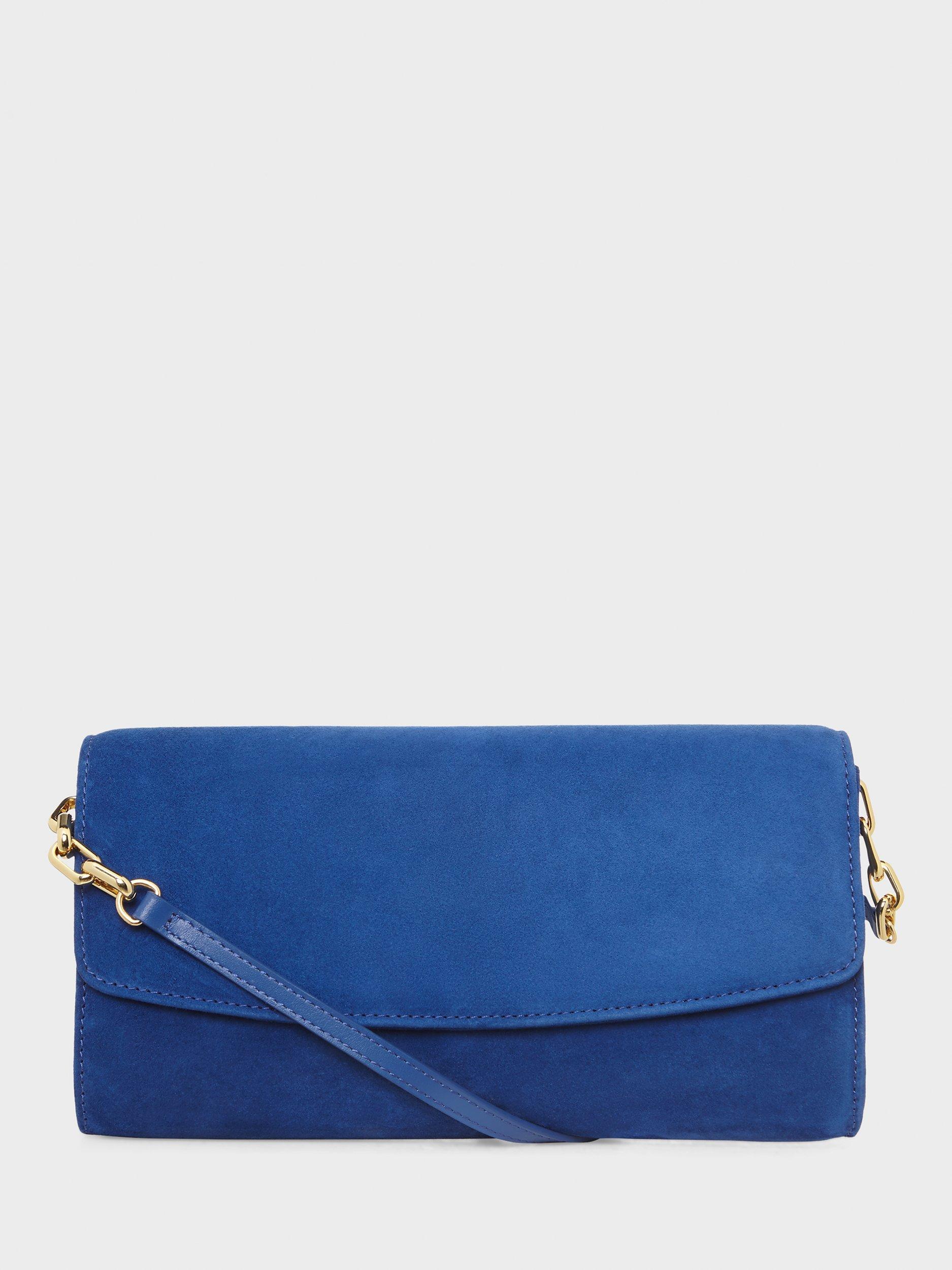 Hobbs Sarah Leather Clutch Bag, Cobalt, One Size