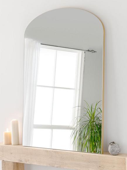 Yearn Delicacy Arched Wood Frame Leaner Mirror, Gold