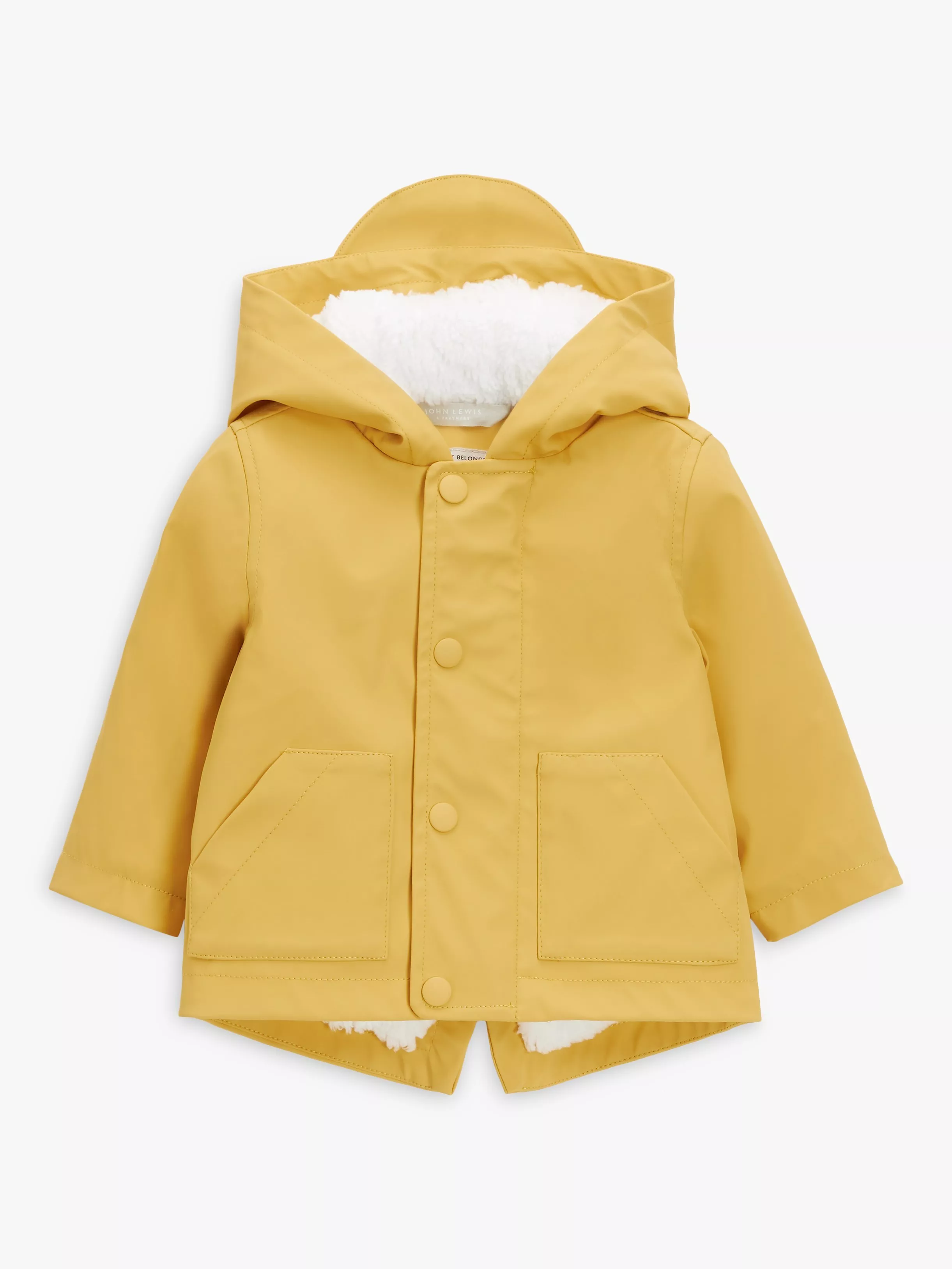 John Lewis Baby Water Resistant Rain Mac Jacket Yellow