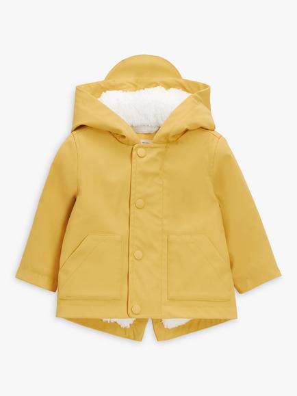 John Lewis Baby Water Resistant Rain Mac Jacket, Yellow, Yellow