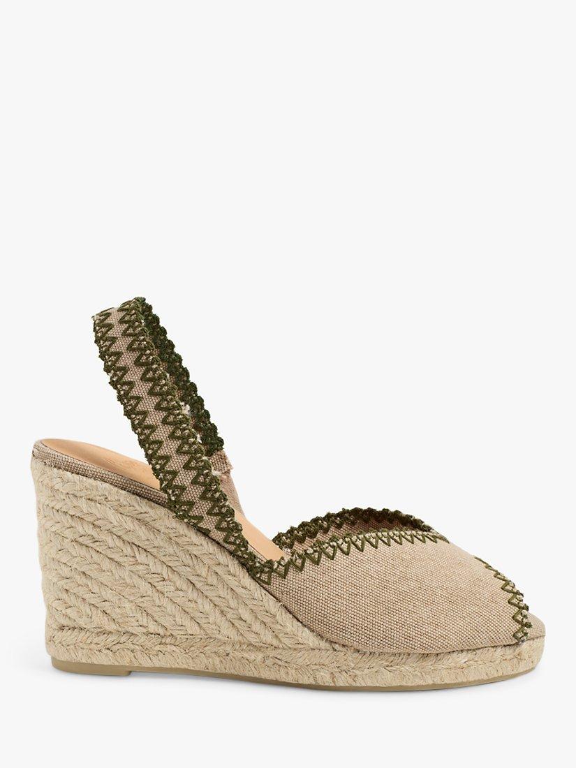 Castañer Billie Sling Back Wedge, Natural
