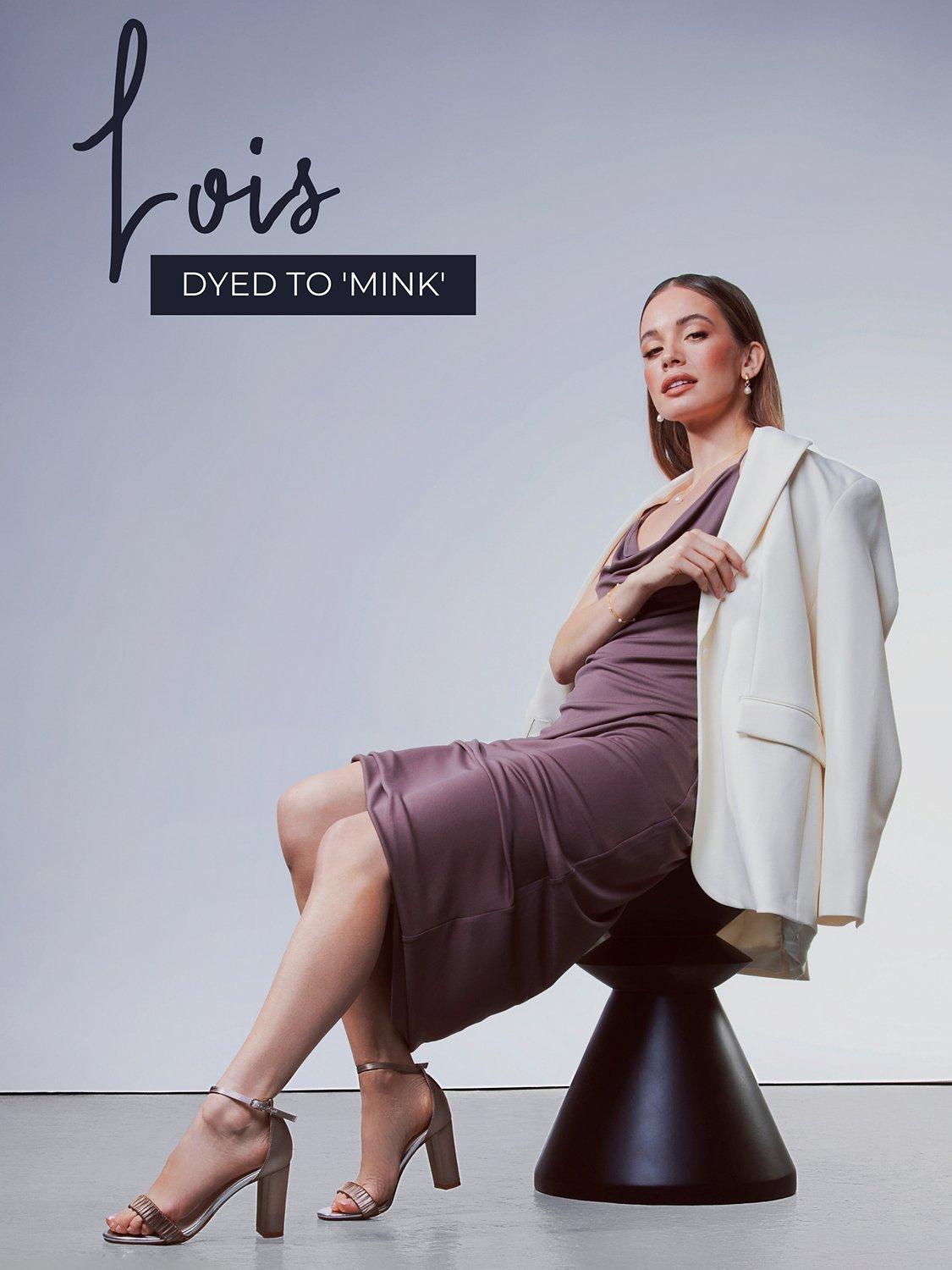 Product image 6 of 6, which shows Rainbow Club Lois Ruching Detail Wedding Sandals, Ivory Satin, 3.5