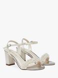 Rainbow Club Emma Wide Fit Pearl Detail Wedding Sandals, Ivory Satin