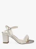 Rainbow Club Emma Wide Fit Pearl Detail Wedding Sandals, Ivory Satin