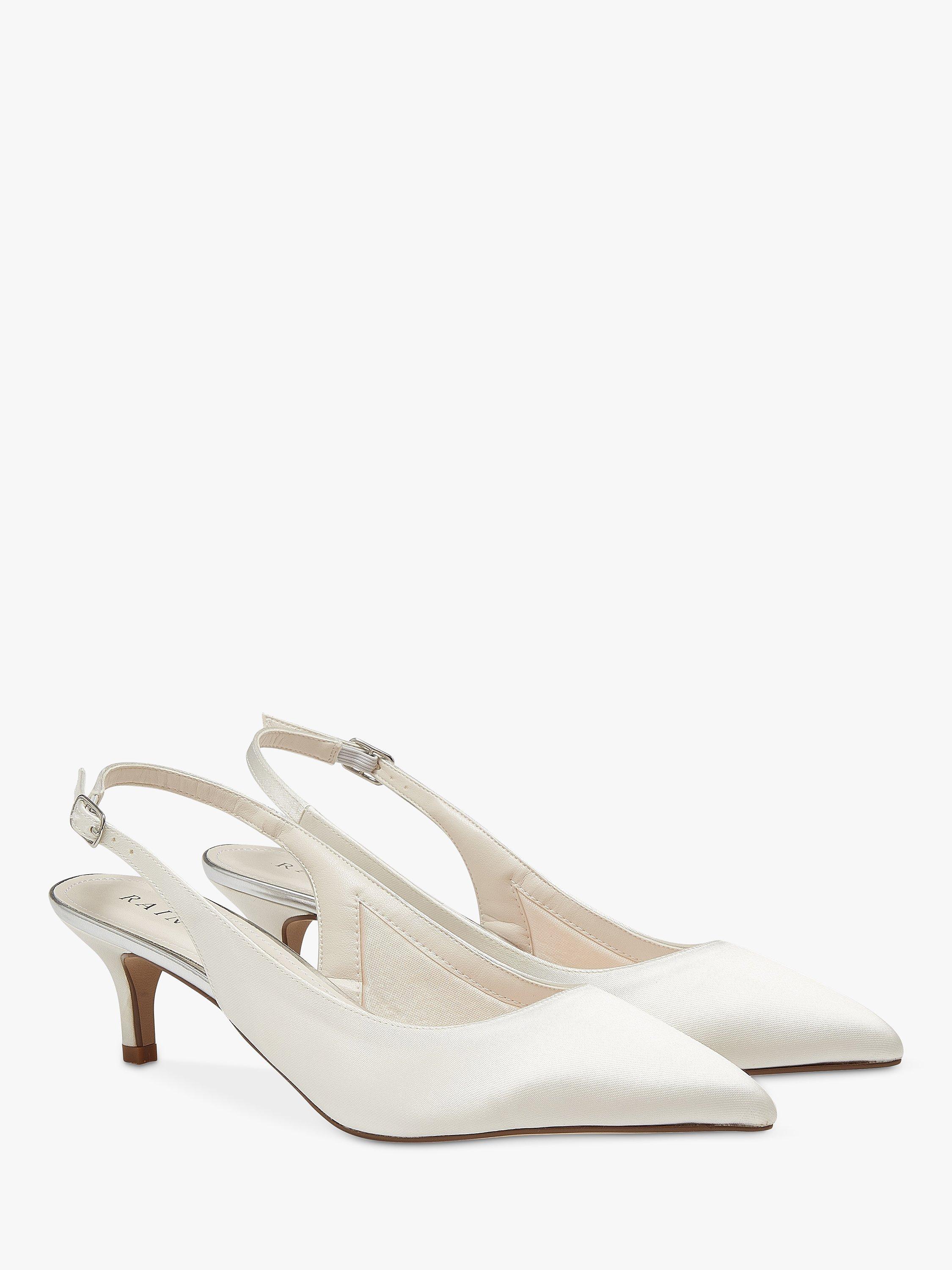 Product image 1 of 5, which shows Rainbow Club Joni Satin Shoe, Ivory Satin, 4S