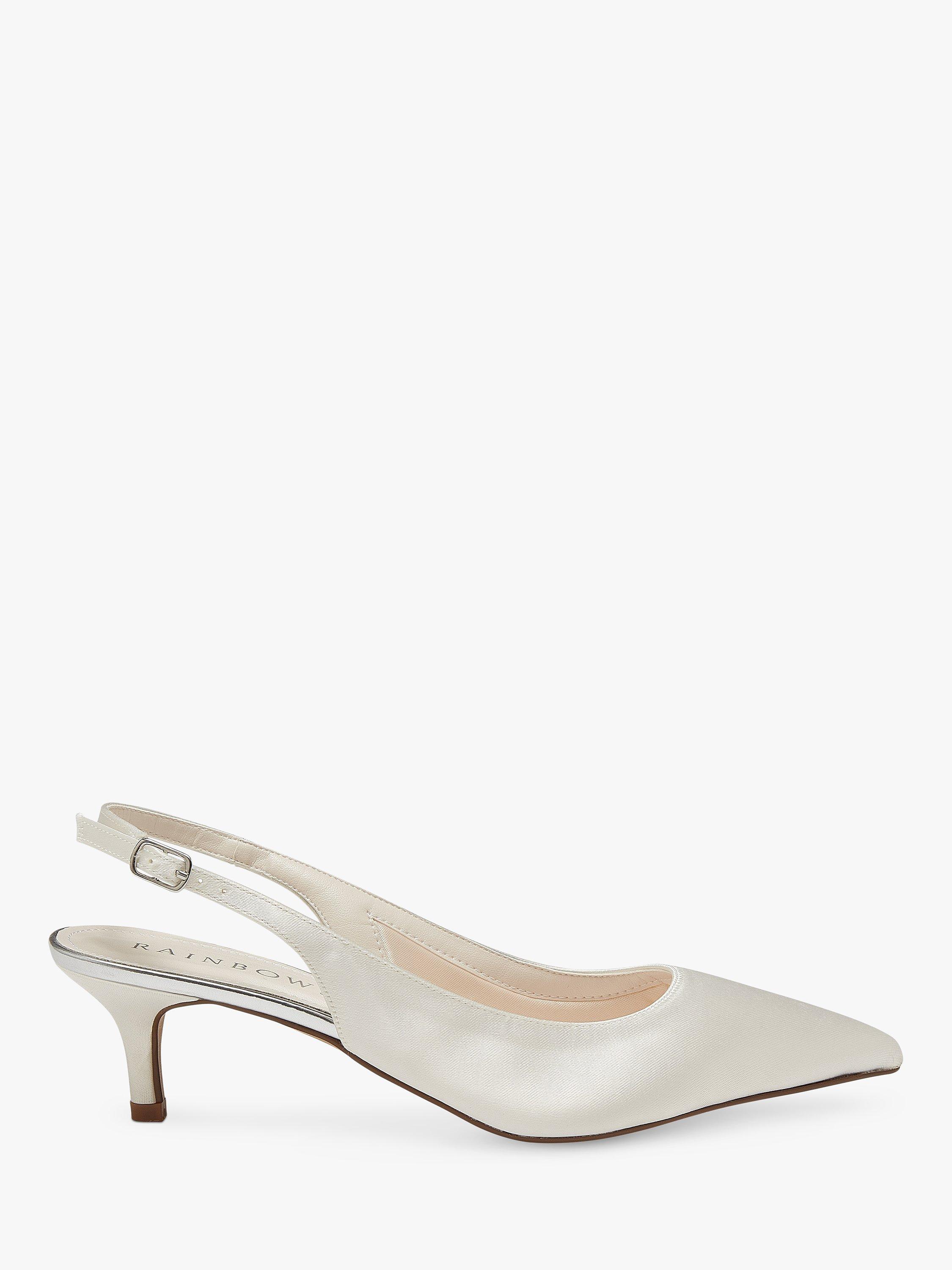 Product image 2 of 5, which shows Rainbow Club Joni Satin Shoe, Ivory Satin, 4S