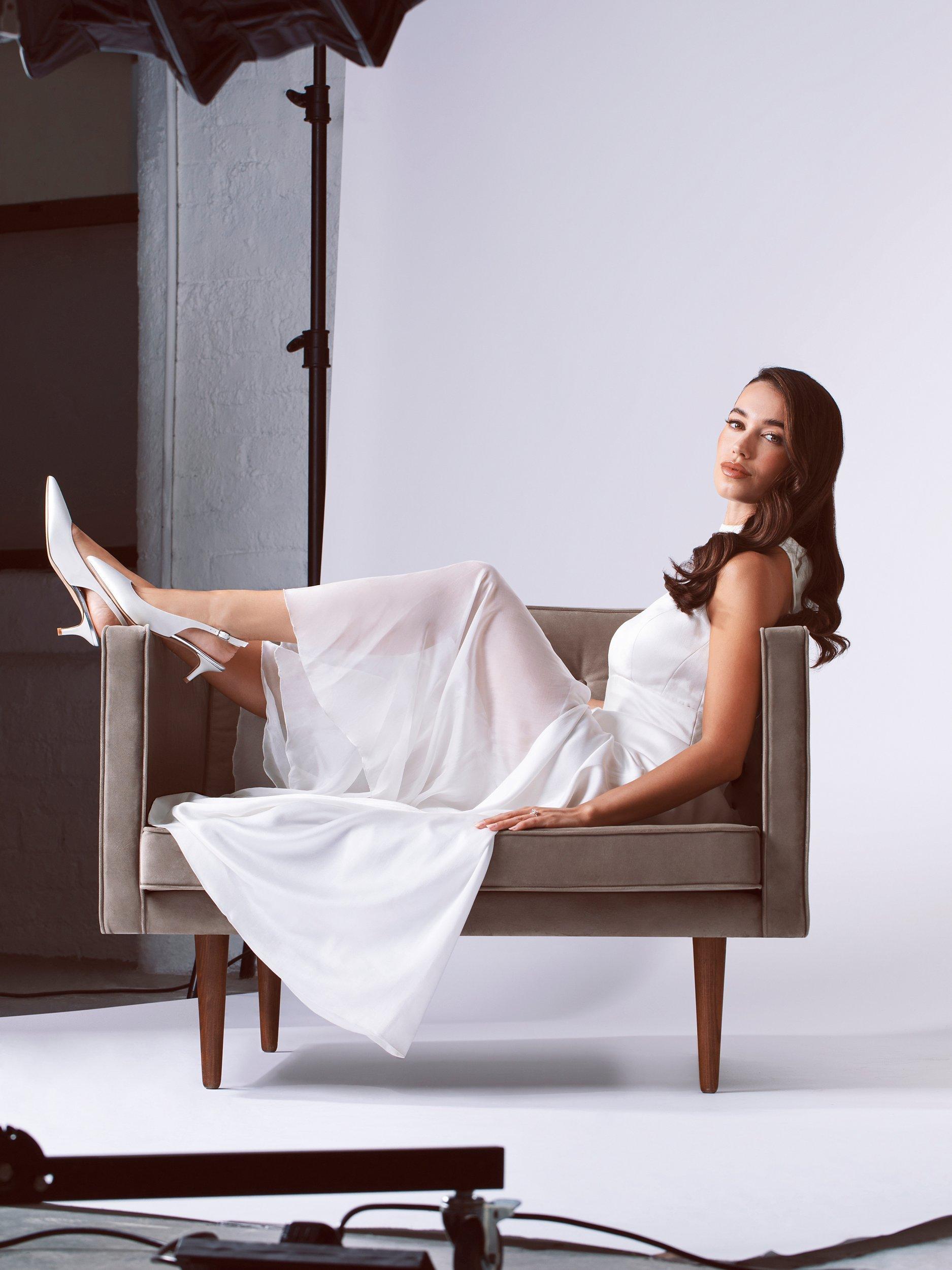 Product image 5 of 5, which shows Rainbow Club Joni Satin Shoe, Ivory Satin, 4S