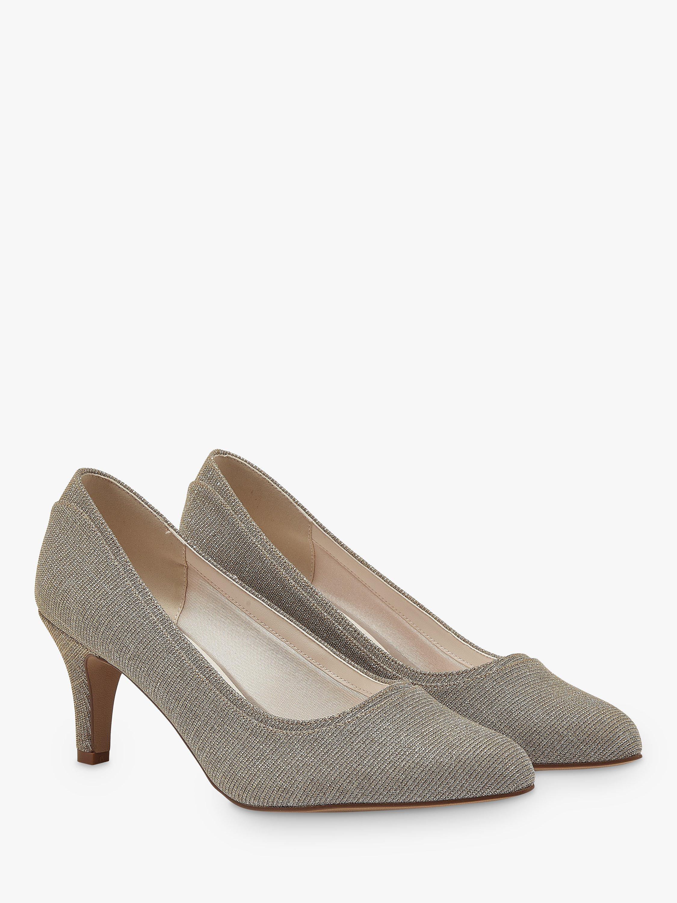 Rainbow Club Jara Metallic Pointed Court Shoes, Gold Metallic
