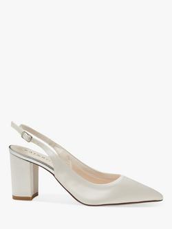 Rainbow Club Faith Wide Fit Court Shoes, Ivory Satin - view 2, Ivory Satin