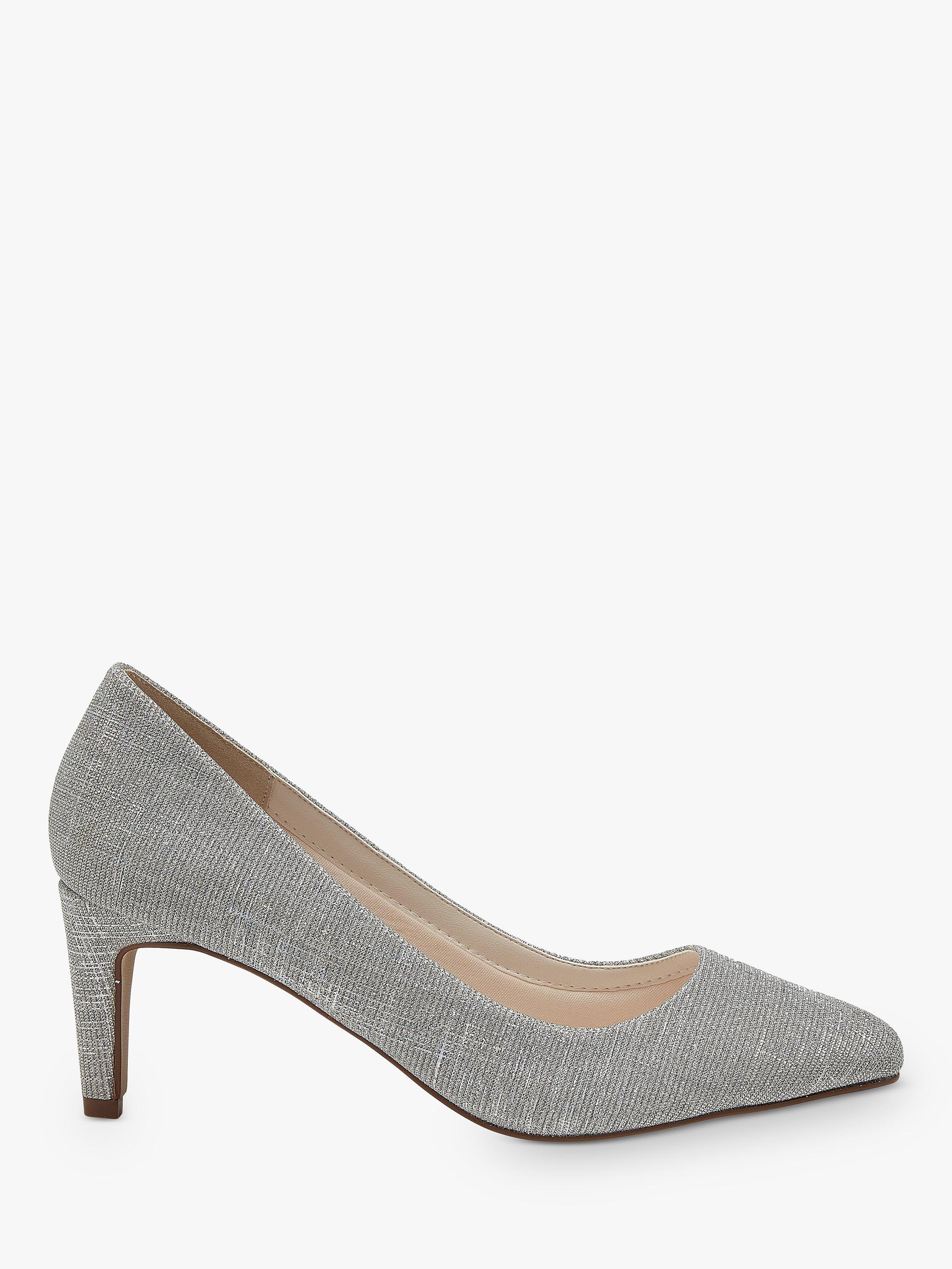 Product image 2 of 4, which shows Rainbow Club Stella Pointed Court Shoes, Silver Metallic, 3
