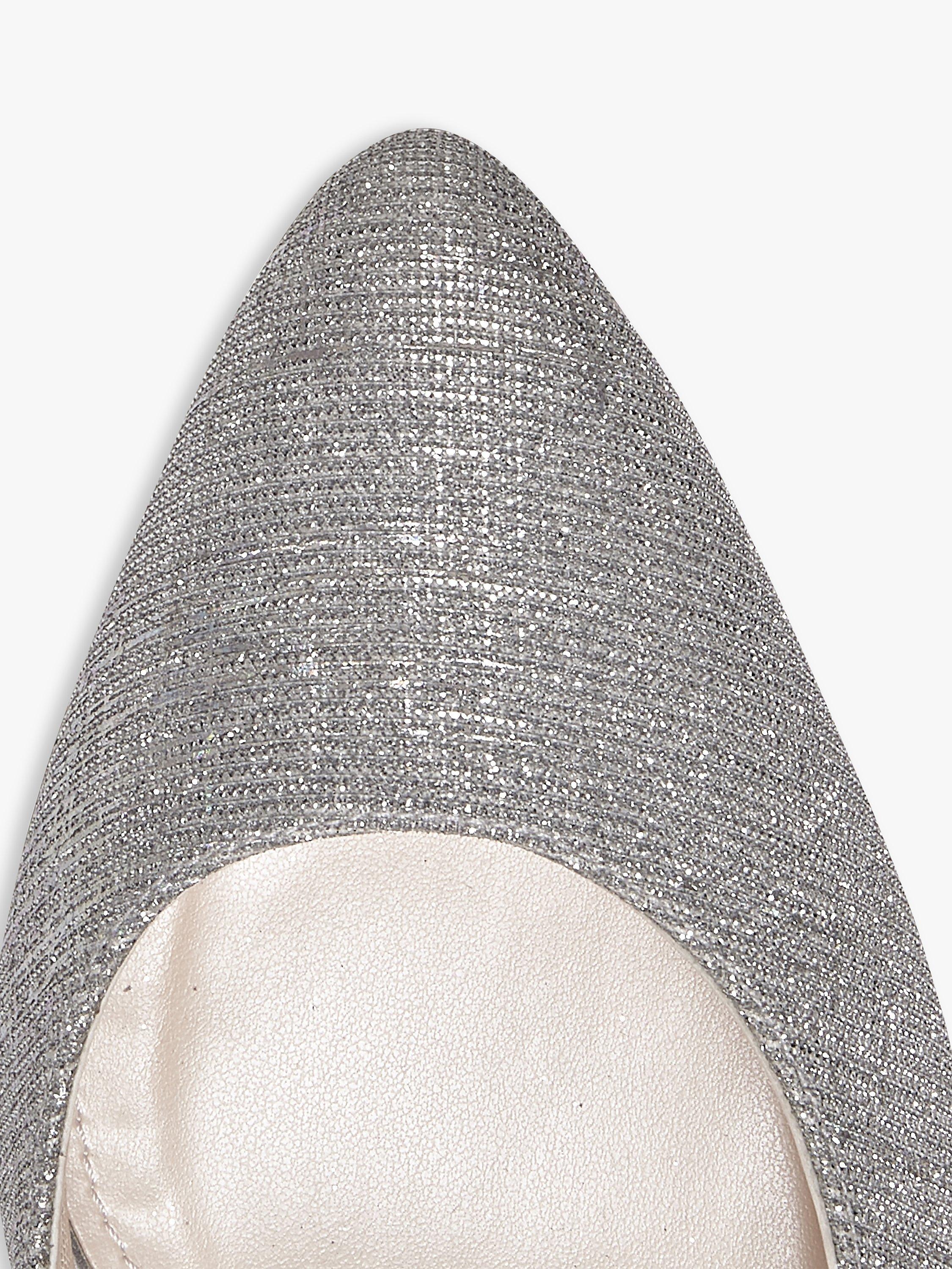 Product image 4 of 4, which shows Rainbow Club Stella Pointed Court Shoes, Silver Metallic, 3