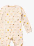 Little Green Radicals Kids' Adaptive Organic Cotton Sunshine & Rainbow Print Sleepsuit