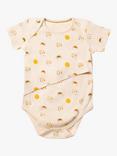 Little Green Radicals Kids' Adaptive Organic Cotton Sunshine & Rainbow Print Bodysuit, Navy