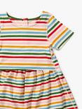 Little Green Radicals Kids' Adaptive Organic Cotton Summer Rainbow Striped Easy Peasy Dress, Multi