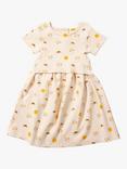 Little Green Radicals Kids' Adaptive Organic Cotton Sunshine & Rainbows Easy Peasy Dress, Cream