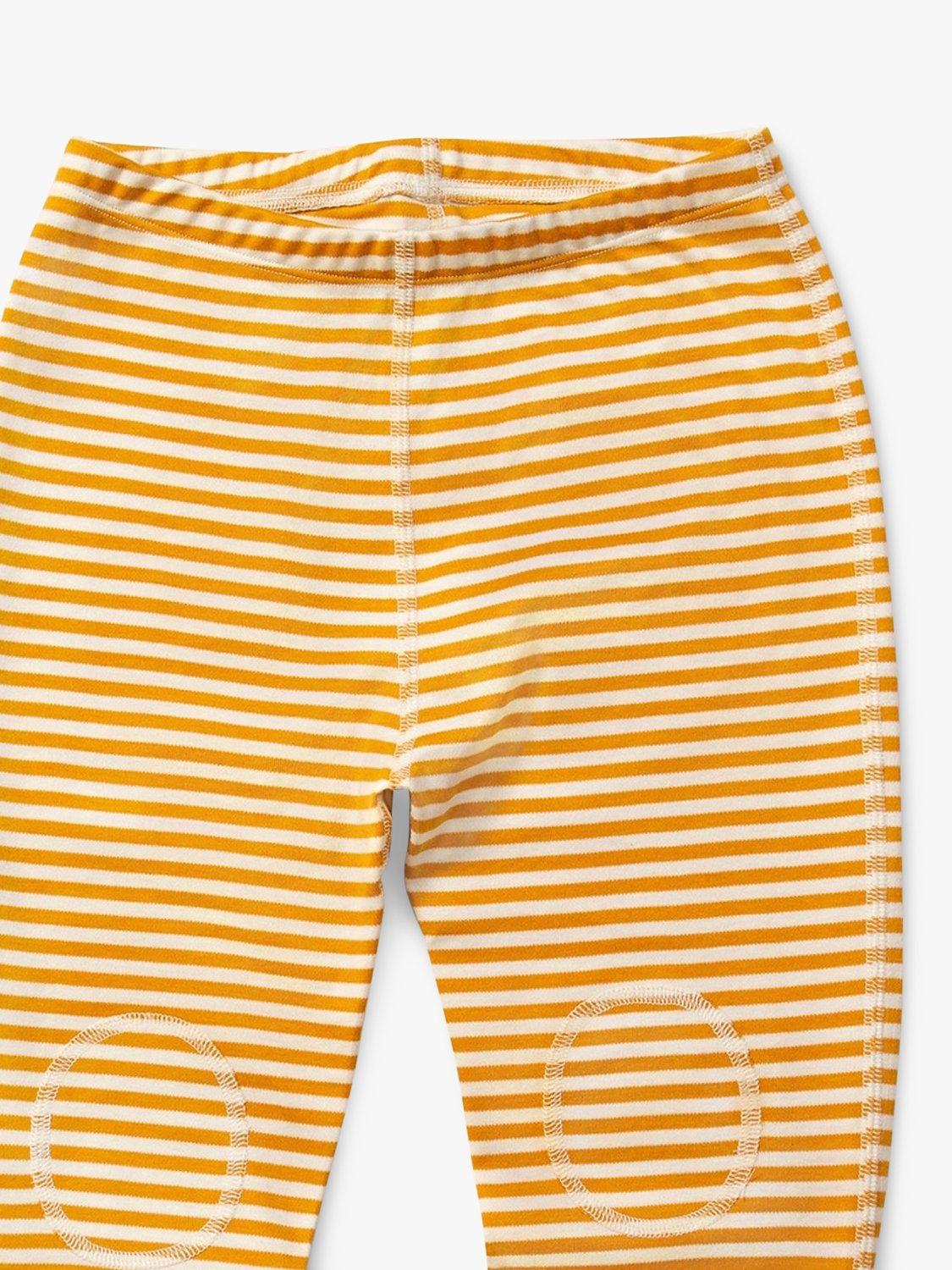 Product image 2 of 6, which shows Little Green Radicals Kids' Adaptive Striped Joggers, Gold, 18-24 months