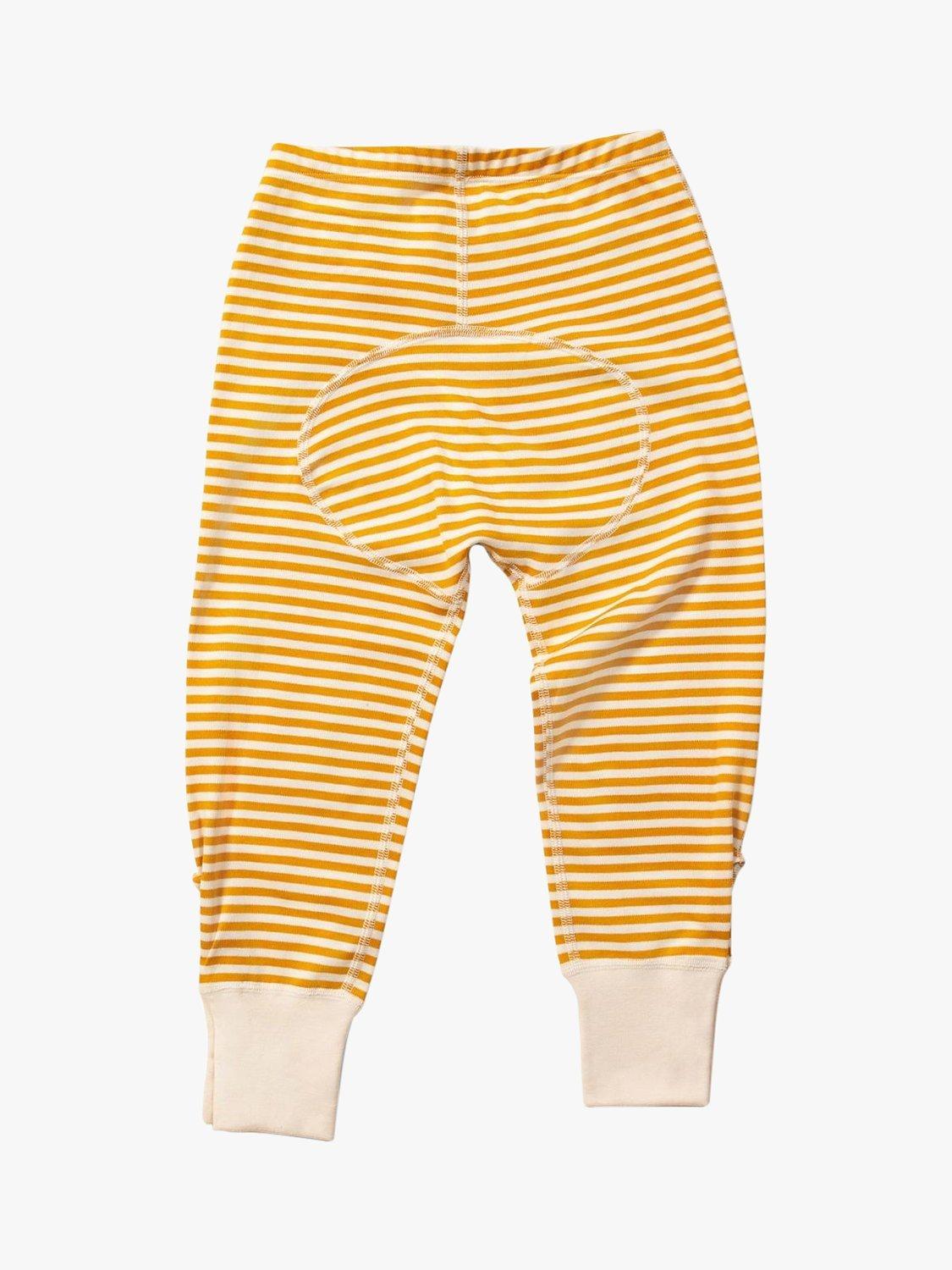 Product image 3 of 6, which shows Little Green Radicals Kids' Adaptive Striped Joggers, Gold, 18-24 months