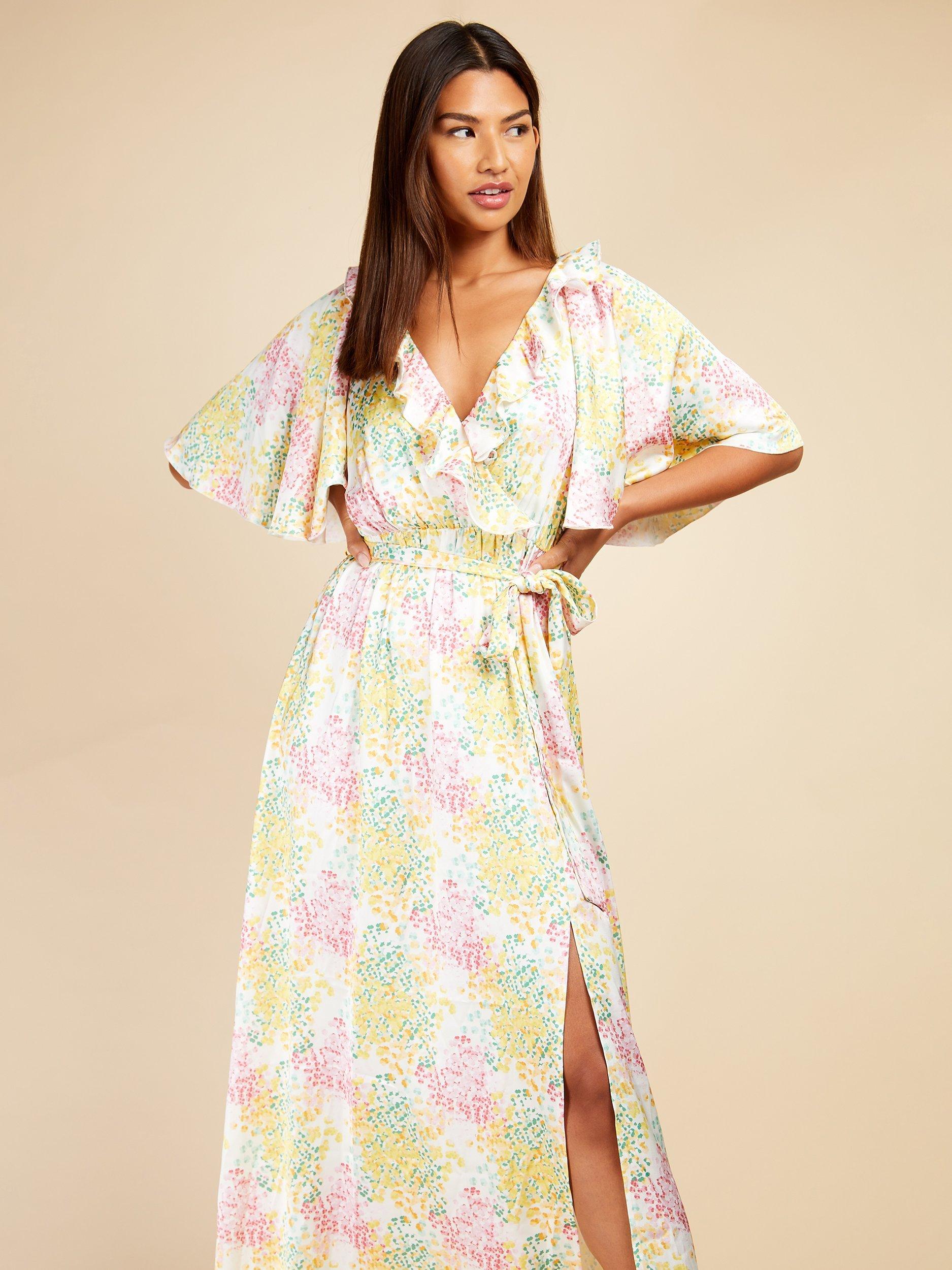 Little Mistress Blossom Wrap Maxi Dress, Multi
